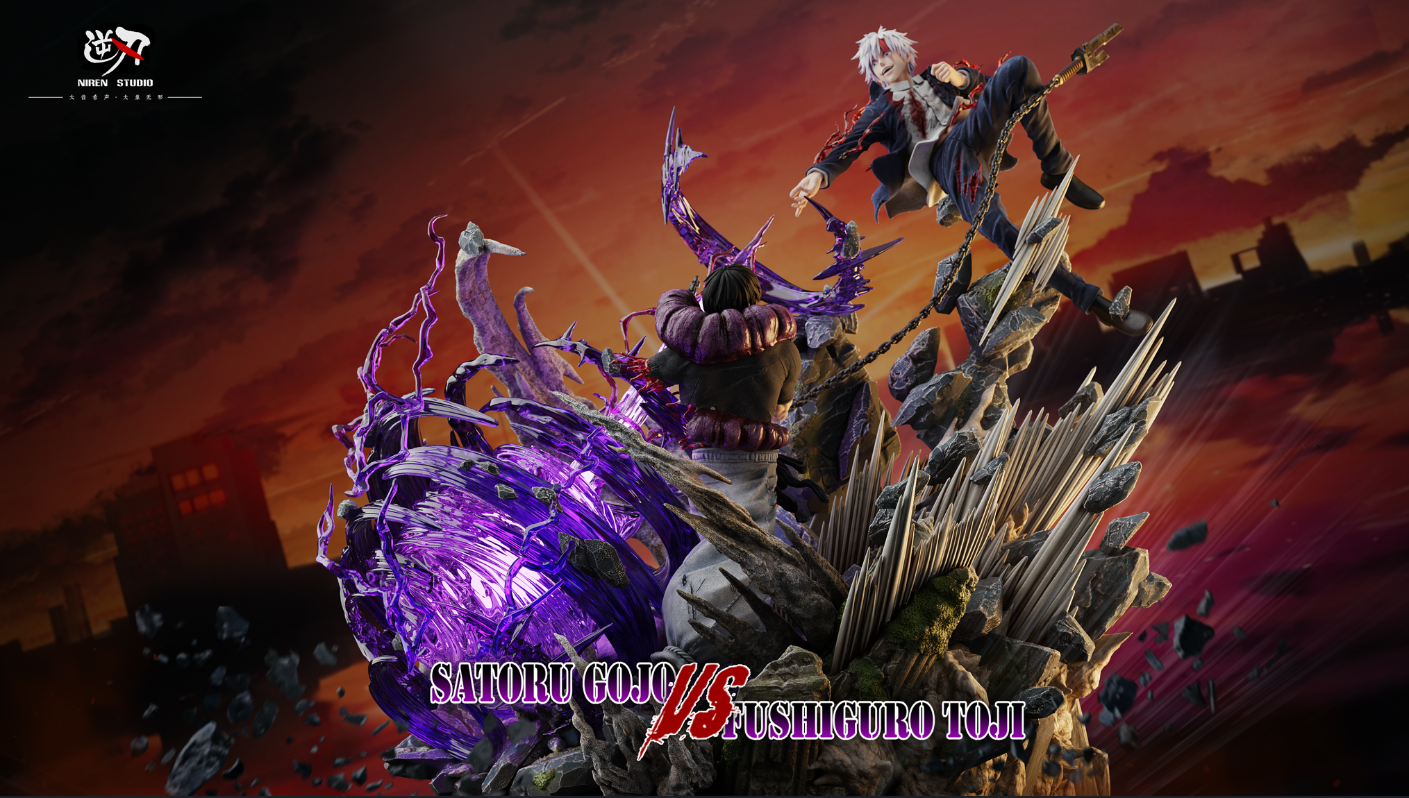 PRE-ORDER Niren Studio - Jujutsu Kaisen Gojo VS Fushiguro Toji 1/6 Scale Statue(GK)