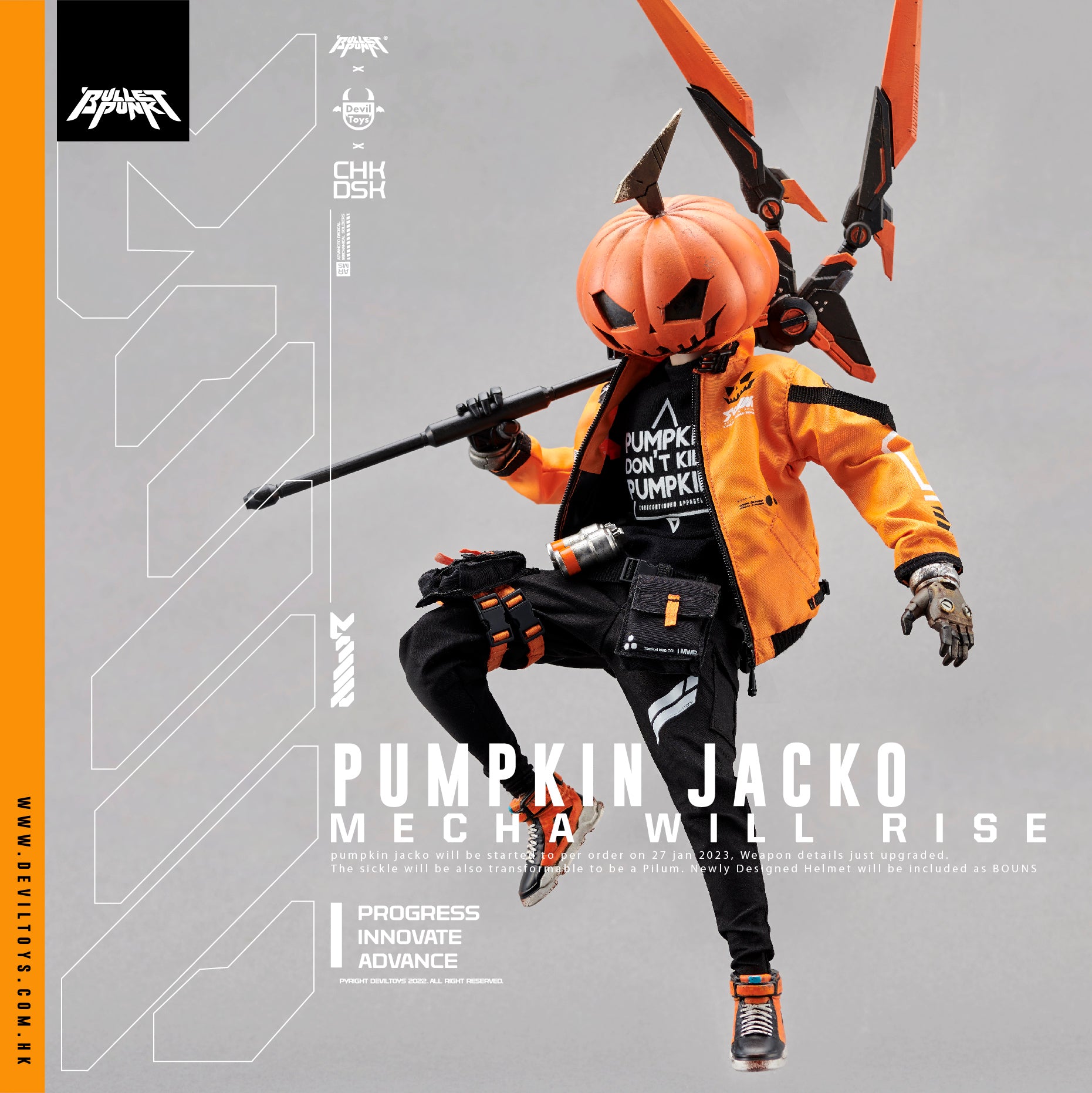 PREORDER MWR: sp01 Pumpkin Jacko 1:6 Scale collectible Figure by Chk Dsk x Devil Toys x Quiccs Maiquez