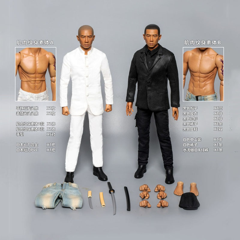 BBOTOYS GHZ02 In Stock 1/6 Collectible Chan Full Set Action Figure With Double Heads Bodies Clohes Set Model for Fans