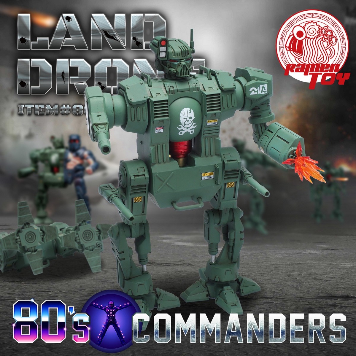 PRE-ORDER Ramen Toy - 80s Commander Land Drone & RED GULLWING (80C06) 1/12 Action Figure